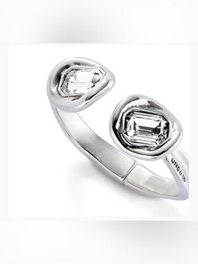 Uno de 50 Open Bangle with Clear Crystal Accents